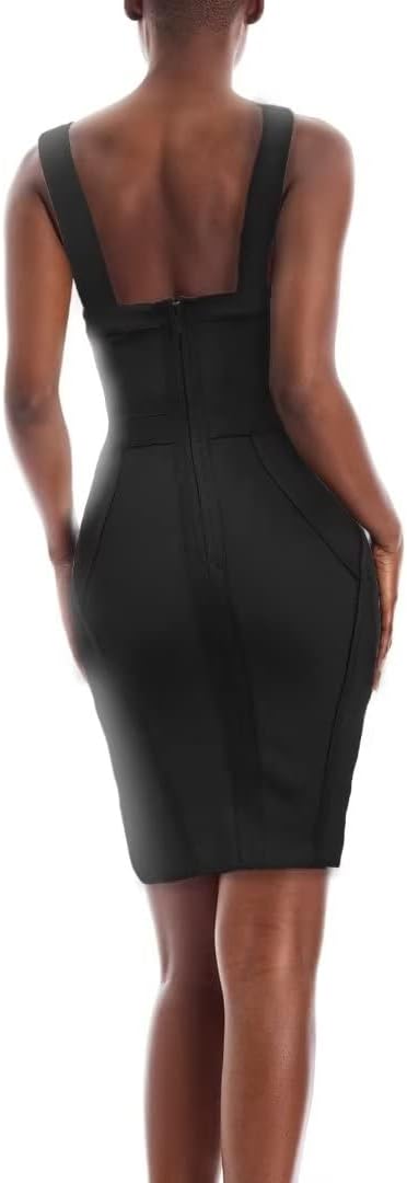 Hybrid & Company Womens Elegant Elastic Dress Chic Knee-Length Bandage Bodycon Party Dress - Image 2
