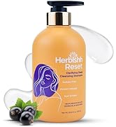 Herbishh Reset Deep Cleansing Clarifying Shampoo for Buildup Curly, Sulfate Free Detox Shampoo fo...