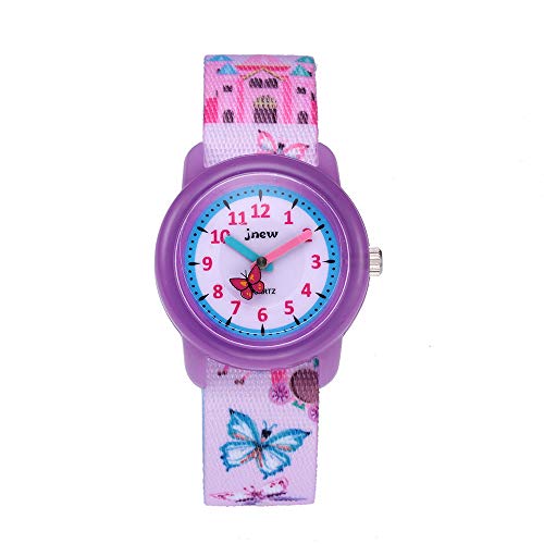 Toddler Girls Kids Children Watch,3D Cute Cartoon Breathable Fabric Band Japanese-Quartz Wristwatches Time Teacher Gifts Watches for Kids Girls Toddlers (Butterfly)2