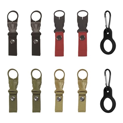 YSJCHEBS 8 Clips De Cinta, 2 Hebillas De Silicona para Botellas De Agua, Correas para Portabotellas, Mosquetón para Botellas, Clips para Bebidas, Portabotellas para Cinturón, Gancho para Cinturón