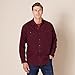 Amazon Essentials Men's Regular-Fit Long-Sleeve Two-Pocket Flannel Shirt, Burgundy Heather, X-Small
