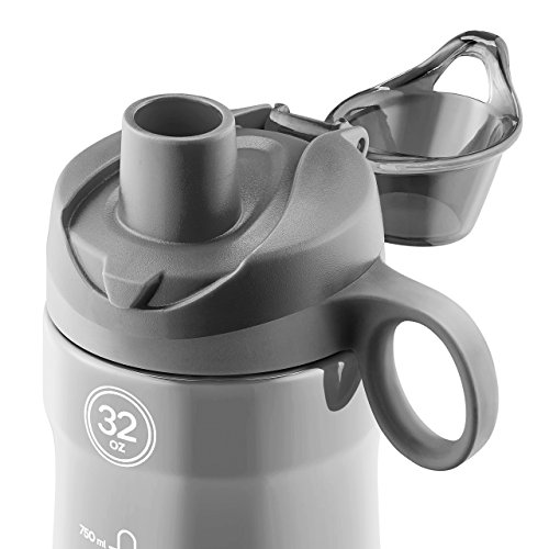 Pogo Plastic Water Bottle with Chug Lid and Carry Handle, Reusable, BPA