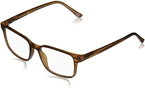 Foster Grant Men's Lowell Square Reading Glasses, Brown/Transparent, 53 mm + 1.5