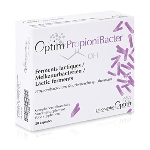 Lactic Acid Bacteria Propionibacterium Shermanii Strain - 20 Capsules | Probiotic Intestinal Gut Micriobitoa Transit Dysbiose Propionate Propionic shermanii| Optim Propionibacter Cover