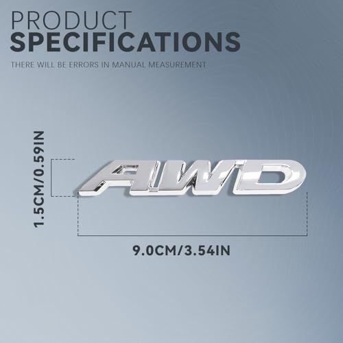 Image of AWD Emblem Sticker, AWD Decals, 3D Metal Letter Badge Decal with Strong Adhesive, Universal Car Exterior Accessories Chrome Tailgate Side Badge Stickers Compatible with Vehicle, SUVs, Trucks