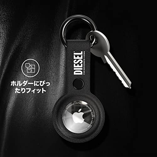 DIESEL ブラックレザーキーホルダー Amazon.co.jp: DIESEL FOR SUCCESSFUL LIVING AirTag との互換性有