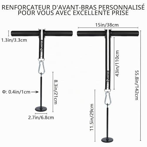 Appareil avant-bras robuste avec sangle nylon pour musculation intensive - 3