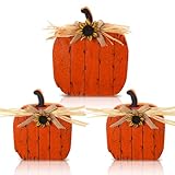 3 Piece Rustic Wooden Pumpkin Decor