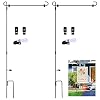 FEPITO 2 Pack Garden Flag Stand Metal Garden Flag Pole Holder with Garden Flag Stopper and Anti Wind Clip for Outdoor Decorative Flag Garden Lawn Yard Flag