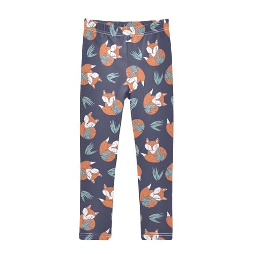 Girls Basic Leggings Baby Girls Pants Cute Fox Soft Footless Stretchy Tights Pants 4-10Y