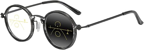 Near Far Multifocal Progresivo Varifocal Hombres Mujeres Redondo Transición Metal Vidrio de Lectura Fotocrómico +1.0 +3.0