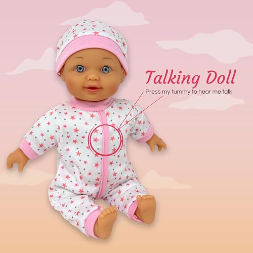 The New York Doll Collection B304 12 Inch Talking Baby Dolls For 3 Year Old Girls - Soft Body Interactive Baby Doll thumb #1