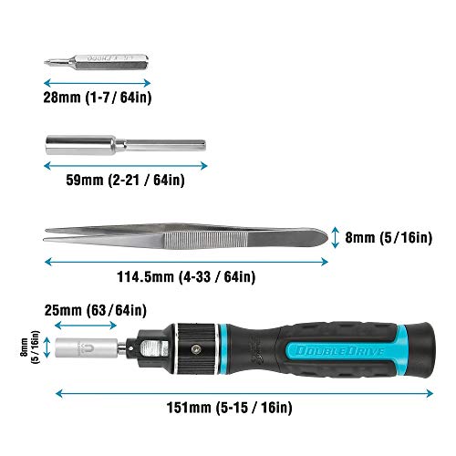 DOUBLEDRIVE Ratcheting Screwdriver Set - 2X Faster, 37-piece Repair Tool Kits for Laptop, PC, Furniture, DIY Hand Work