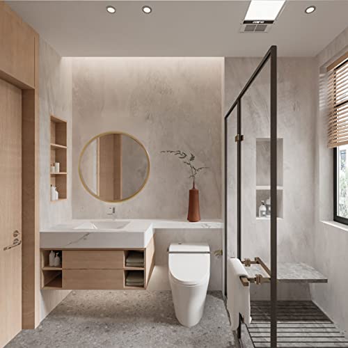 Round Mirror 18 Inch Bamboo Circle Mirror Bathroom Mirror Wall-Mounted Mirror Vanity Mirror With Wood Framed Decorative Mirror Wall Mirror For Bathroom Entryway Living Room Bedroom #TOP5