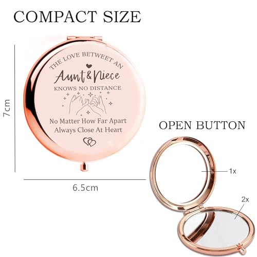 Espejo compacto redondo para maquillaje 2.6 in miniatura 2