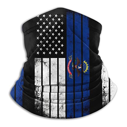 Distressed North Dakota Flag Neck Gaiter Headwear Bandana Magic Scarf Balaclava Face Sun Mask