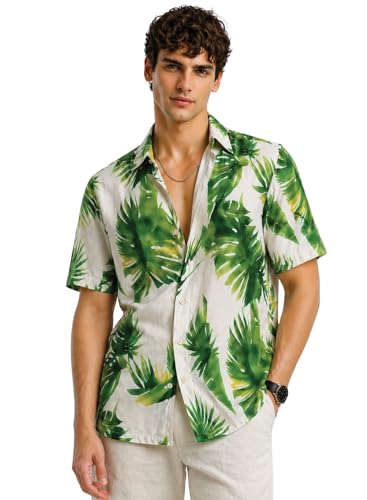 Image of ADRO Abstract Printed Shirts for Men | Breathable Cotton Rayon Fabric | Relaxed Fit Summer Shirts | Casual Party Shirt for Men