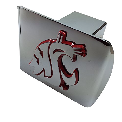 Amg Washington State Metal Emblem (With Crimson Trim) On Chrome Metal Hitch Cover #TOP26
