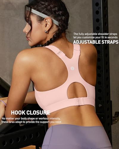 Image of RUNNING GIRL Sports Bras for Women High Support, Adjustable Straps High Impact Racerback Bra with Hook Closure Molded Cup