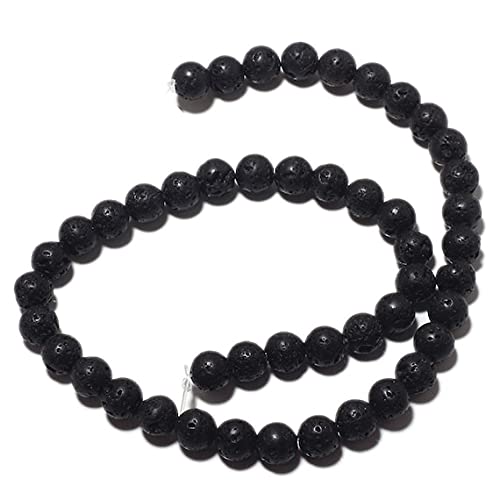 Perles de lave 12mm pierre volcanique noire en fil pour fabrication bijoux DIY