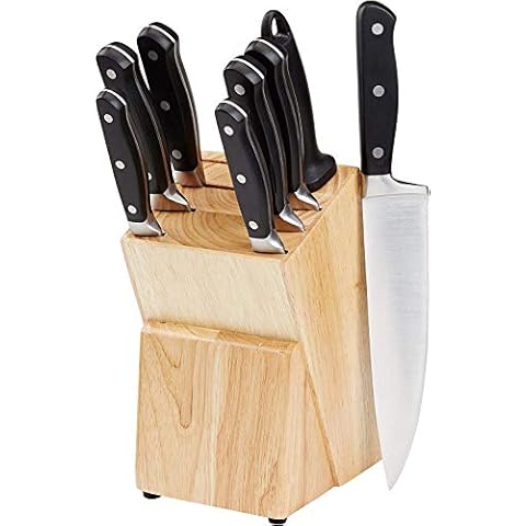 Amazon Basics Premium Messerblock, 9-teiliges Set Cover