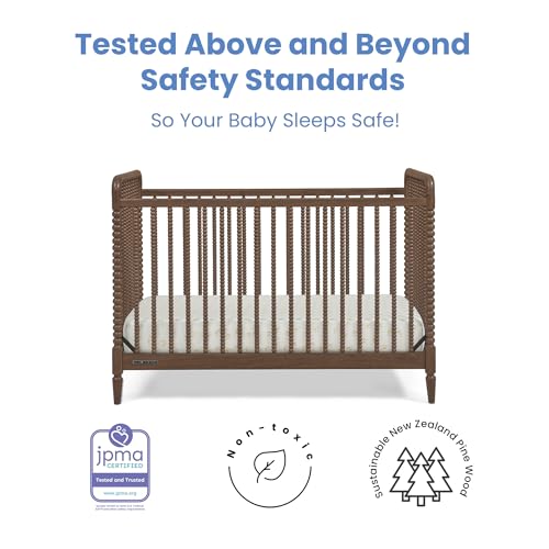 Image of Delta Children Saint 4-in-1 Convertible Crib - Greenguard Gold Certified, Teak Brown