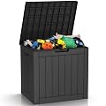 Zapdos 31 Gallon Outdoor Storage Box Deck Box for Indoor and Outdoor Use, Waterproof Resin Storage Bin for Package Delivery Patio Cushions Gardening Tools, Lockable, UV Resistant, Black