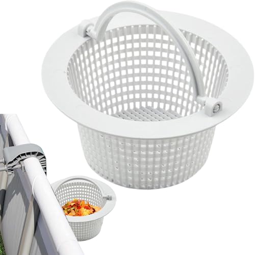 Whnbuij Cesta para skimmer de piscina | Cesta de filtro de repuesto con asa, accesorio portátil para piscina, filtros de repuesto para eliminar hojas, restos de cabello, algas