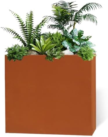 Corten Steel Rectangular Planter for Outdoor Plants 24