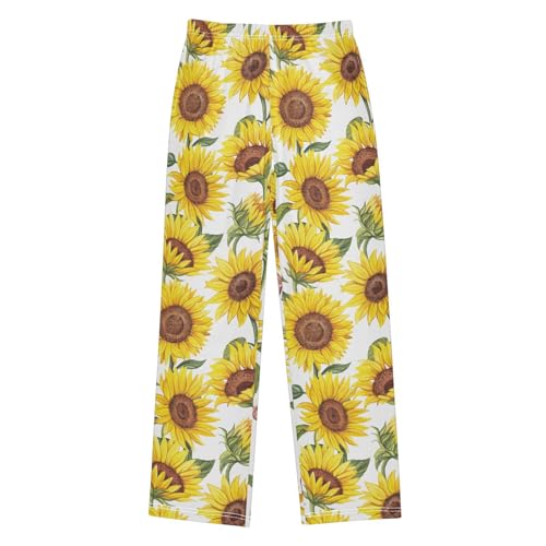 ZZKKO Sunflowers Butterflies Boys Pants for Kids Jogger Pants with Pockets S-XL