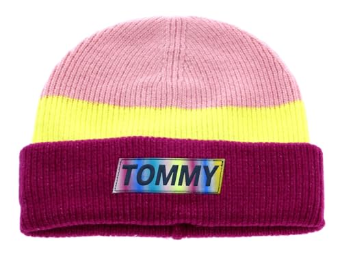 Bonnet Tommy Hilfiger enfant violet et jaune chaud Youth Beanie