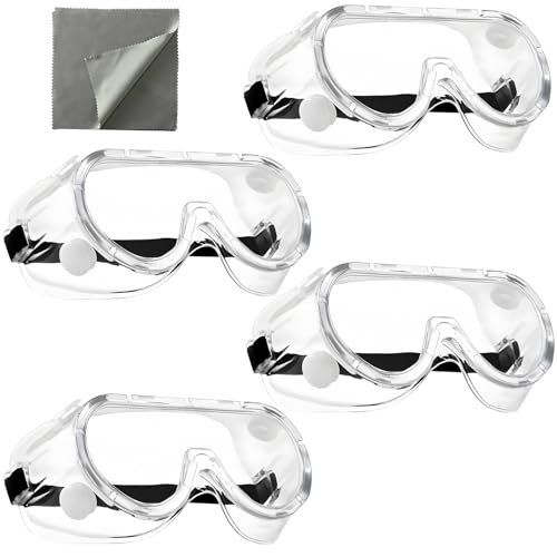 UBERMing 4 Stück Schutzbrille Staubdicht Beschlagfrei, Arbeitsschutzbrille...