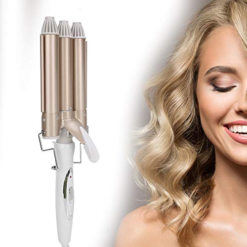 Hair Curler, 3 Barrels Curling Iron Hair Crimpers Three Curling 1 Curler Wand, 25Mm Hair Crimper Hairdressing Tool for with Adjustable Temperature (Us)