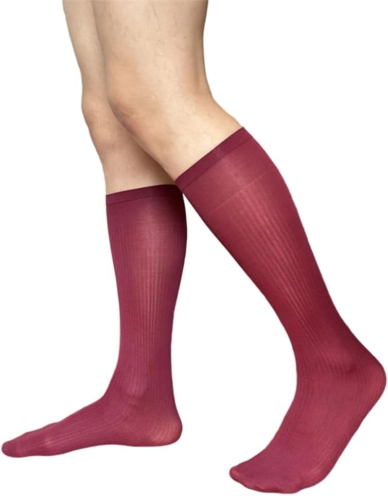 1Pair Men's Middle Calf Business Dress Socks for Prom Professional Attire