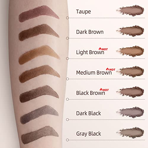 Eyebrow Stamp Stencil Kit - 1 Step Eye Brow Stamp Shaping Kit Long-Lasting Waterproof, Eyebrow Makeup Perfect Brow Shape With 24 Reusable Eyebrow Stencils Black Brown #TOP4