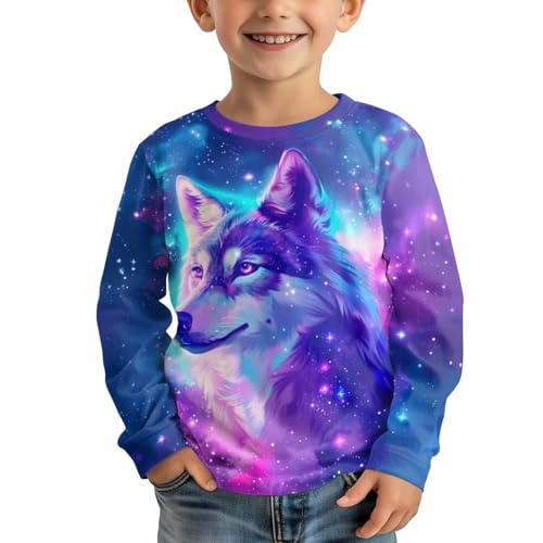 Upetstory Kids Long Sleeve Shirt for Girls Boys Tee Tops Size 3-16 Years Old3