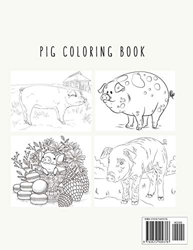Pig Coloring Book: Pig Toy Gifts for Toddlers, Kids Ages 4-8 ,Girls 4-8, 8-12 or Adult Relaxation | Cute Easy and Relaxing Realistic Large Print Birthday Gifts image 4