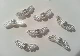 Größe ca. 14mm x 4mm Perlenlädchen 50 Mini Flügel Engelflügel Schmetterling 14mm Silber hell zum basteln von kleinen Schutzengeln