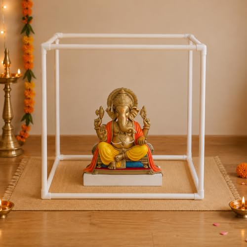 Image of SpecialYou White Cube Backdrop Stand for Decor, Ganpati Decoration Stand for Home, Decorations Stand for Backdrop for Pooja Room Decor Items, Ganapati Decoration Items for Home-6pcs