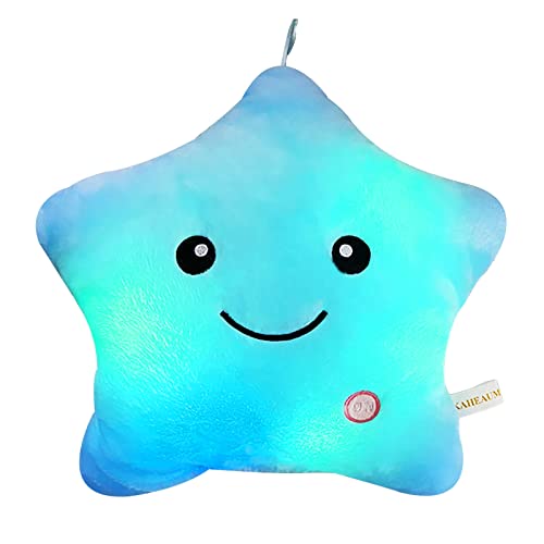 KAHEAUM Cute Glowing Throw Pillow Inserts Star Stuffed Animals Plush Toys for Kids Children’s Day Gift Son Daughter Girls Boys,Lighted Up Decorative...