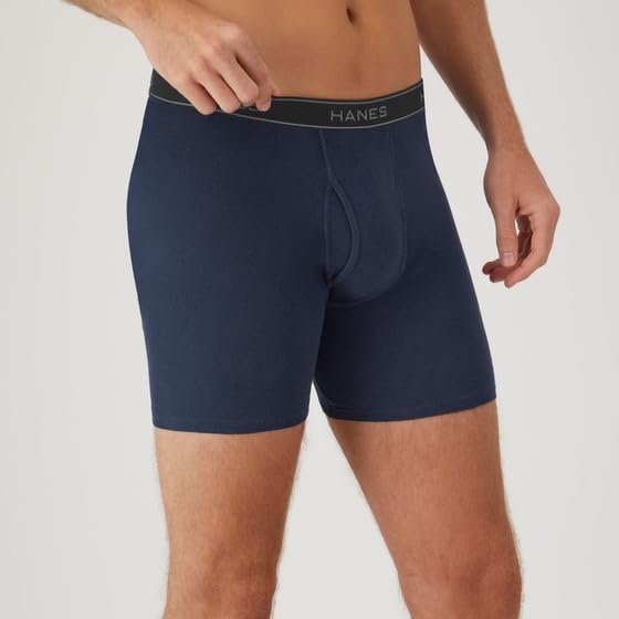 Image of Hanes mens Underwear Boxer Briefs Pack, Cool & Breathable Cotton Moisture-wicking Underwear for Men, No Ride Up