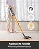 VACTechPro 60KPa/600W/7M Aspirapolvere con Filo, Aspirapolvere con 800ml Pattumiera, Scopa Elettrica con Filo con Design a Doppia Maniglia, Scopa Elettrica con Filo Potente per Pavimenti, Arancione