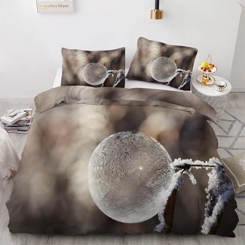 Housse de Couette 220x240 Flocon De Neige Microfibre | Ensemble Literie 3 Pièces Lit Double - 2