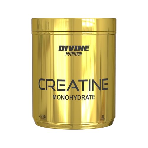 Image of Divine Nutrition Creatine Monohydrate Powder, 100% Micronized & Unflavoured, Muscle Strength, Power & Recovery, No Loading Phase, 250g - 83 Servings