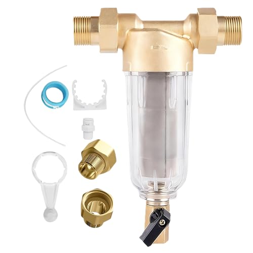 Filtre à eau réutilisable, filtre à eau de 1 pouce, filtre fin lavable avec adaptateur 1/2