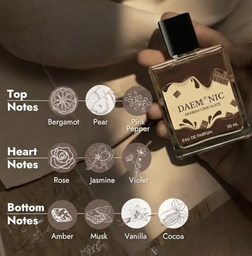 Image of Daemonic Arabian Chocolate Premium Unisex Perfume | Long Lasting Gourmand Scent for Men & Women | Cacao, Vanilla, Caramel & Praline | 50ml Eau de Parfum