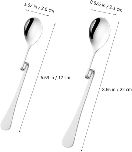 Miniatura 5 de OSALADI 4 cucharas de café expreso de acero inoxidable mermelada de miel cuchara de café cuchara mezcladora de leche cucharadita taza colgante