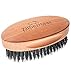 ZilberHaar – Men's Hair Brush – Slanted Bristles for Dual Strength Hair and Beard Brush – Natural Boar Bristles and Pearwood – Military Style Mens Boar Hair Brush 