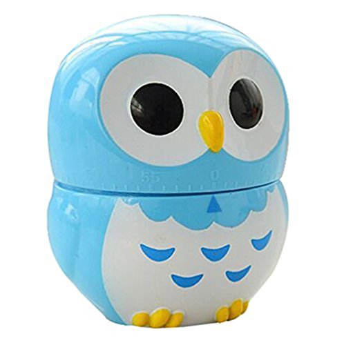 Grifri Minuteur de cuisine mécanique en forme de chouette Bleu Cover