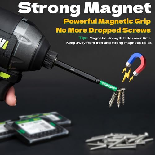 Image of Extra Long 6 Inch Anti Slip Phillips Bits #2, New Precision Laser-Etched Micro-Slip Grip, S2 Steel PH2 Impact Driver Magnetic Screwdriver Bits For Heavy-Duty Repairs and Assembly | 10 Pack